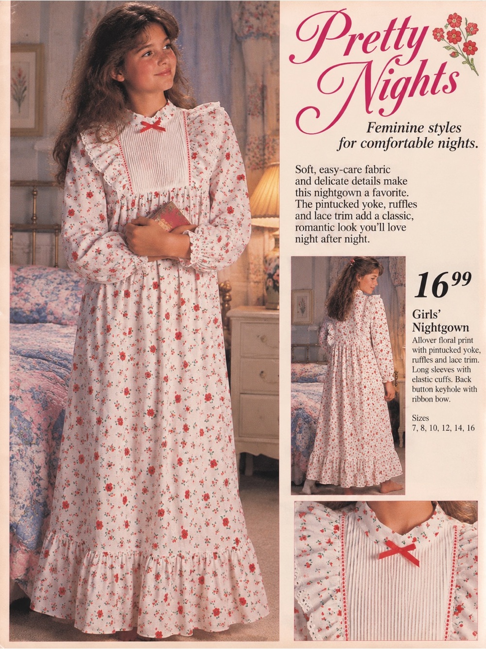 Girls' Floral Nightgown - Pink